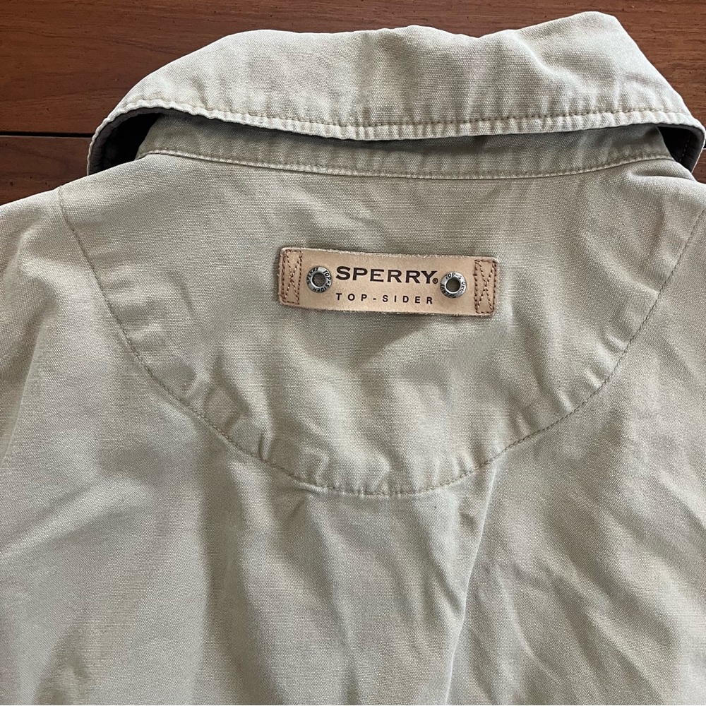 Sperry Top-Sider Khaki Canvas Chore Jacket | Menβs L Utility Field Coat - Picture 9 of 15